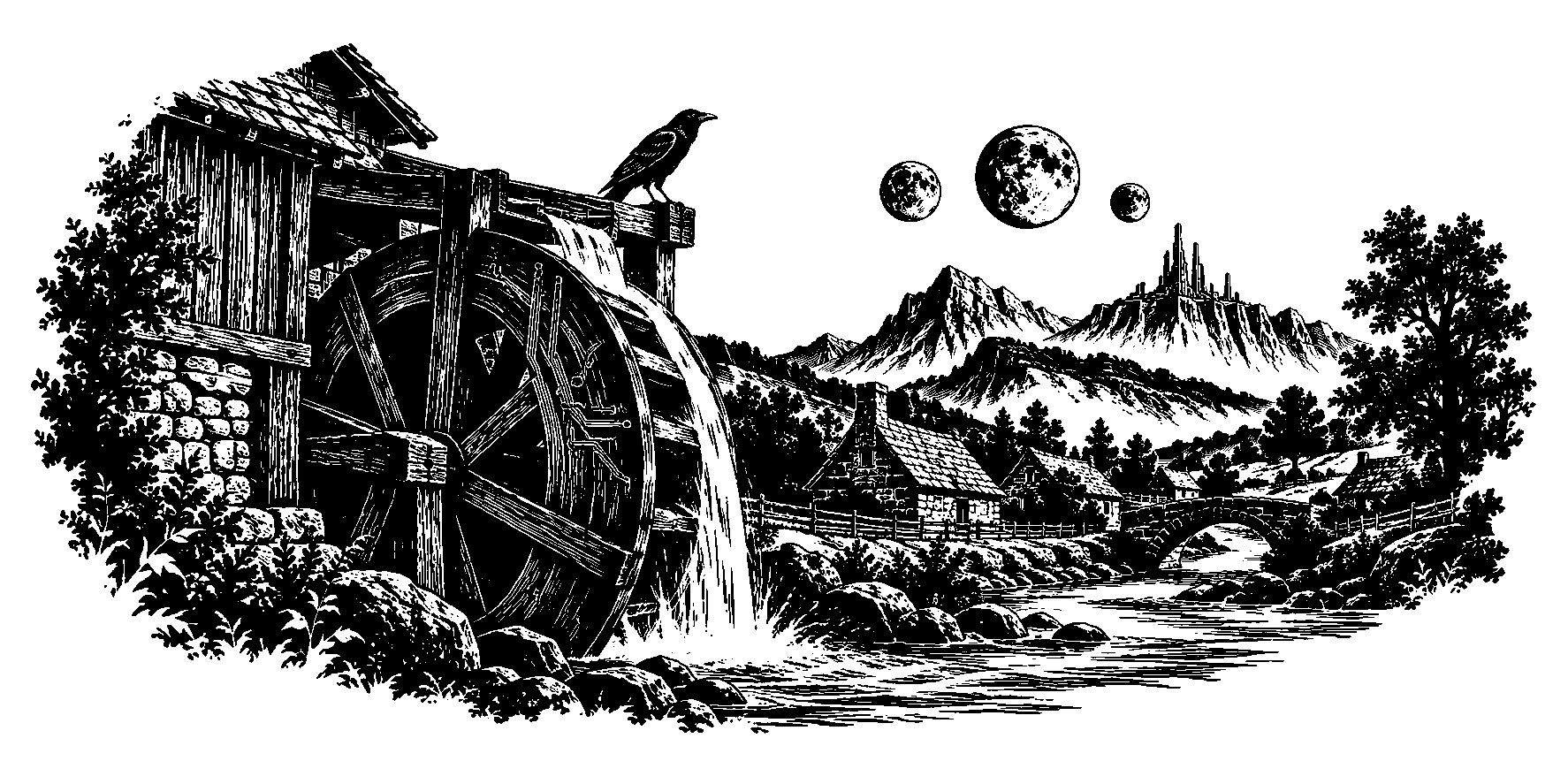 Gravure du premier chapitre des Cinq Reliques, L’étoile sous la peau.