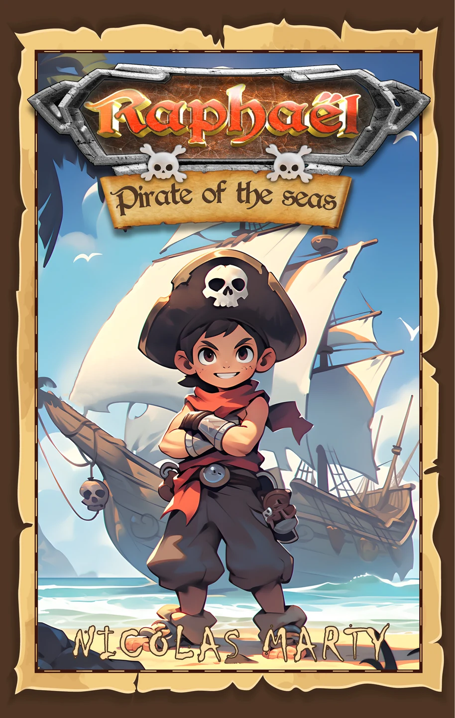 English edition cover of Raphael — Pirate of the Seas, by Nicolas Marty.