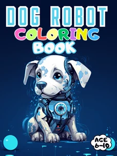 English edition cover of Robot Dog — Coloring Book, by Nicolas Marty.