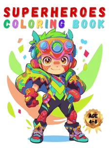 English edition cover of Superheroes Coloring Book, by Nicolas Marty.