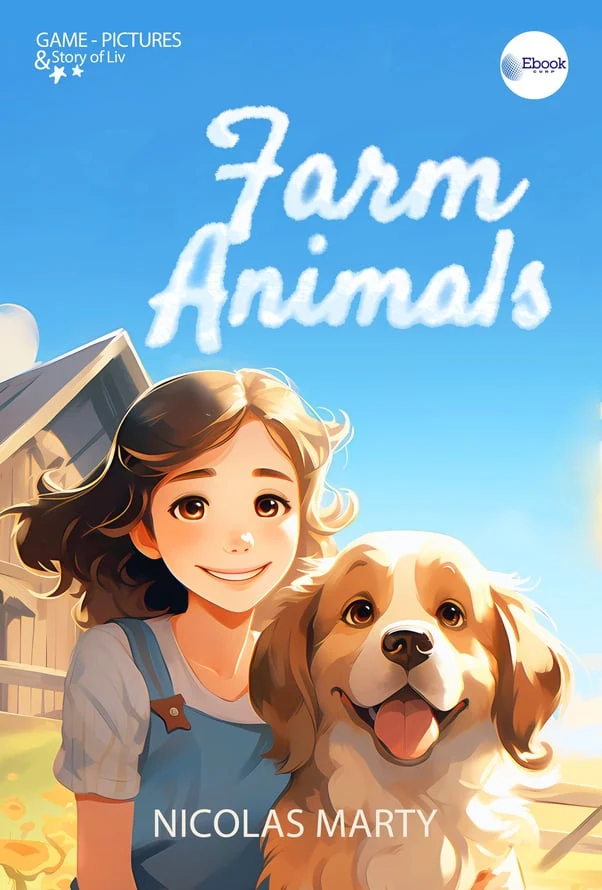 English edition cover of Farm Animals, by Nicolas Marty.