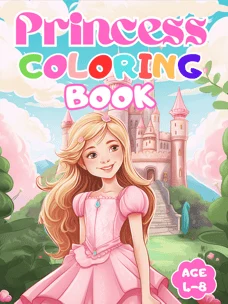 English edition cover of Princess Coloring Book, by Nicolas Marty.