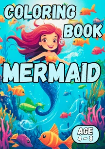 English edition cover of Mermaid Coloring Book, by Nicolas Marty.