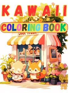 English edition cover of Kawaii Coloring Book, by Nicolas Marty.