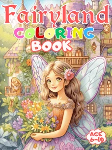 English edition cover of Fairy Kingdom — Coloring Book, by Nicolas Marty.